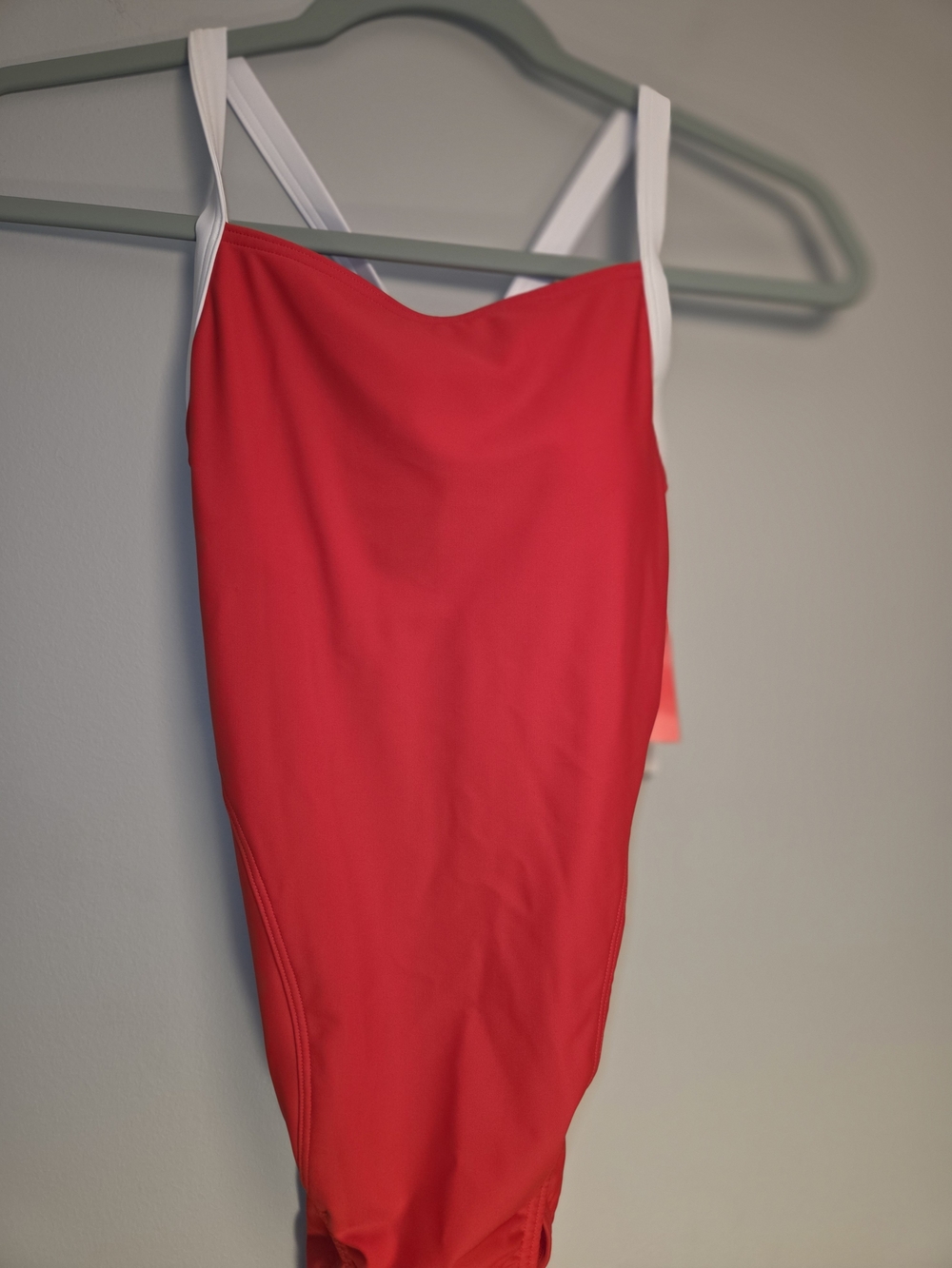Speedo Red One-Piece Swimsuit with White Straps